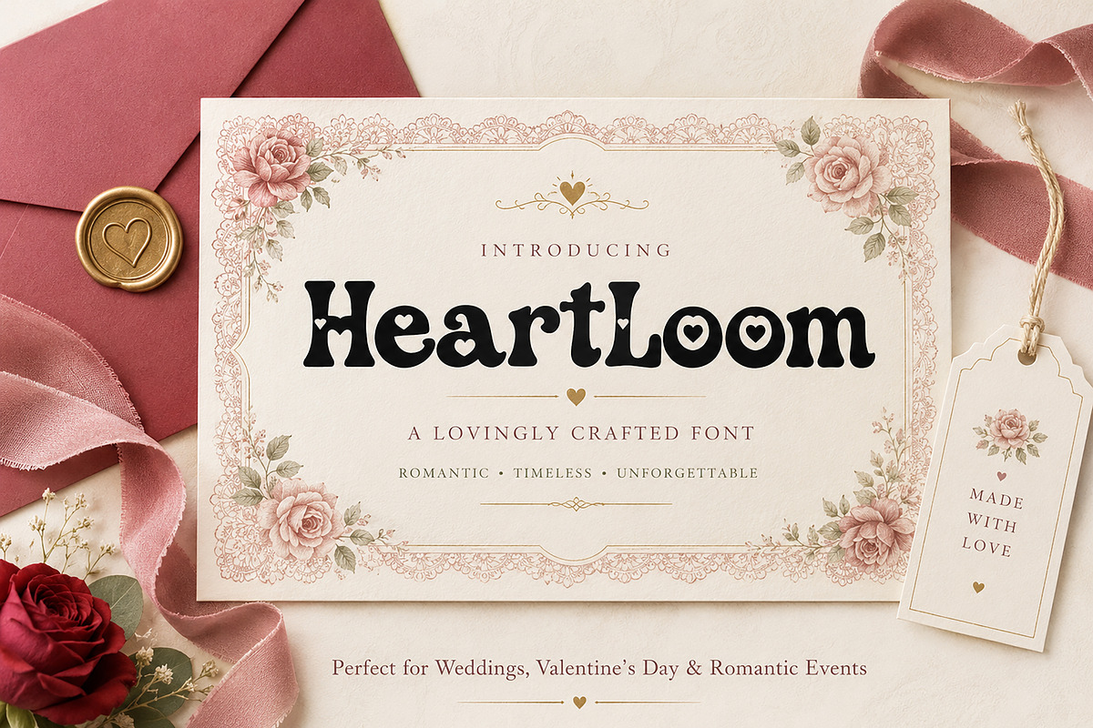HeartLoom, a Script Font by Wow Magic (Photo 3 of 4)