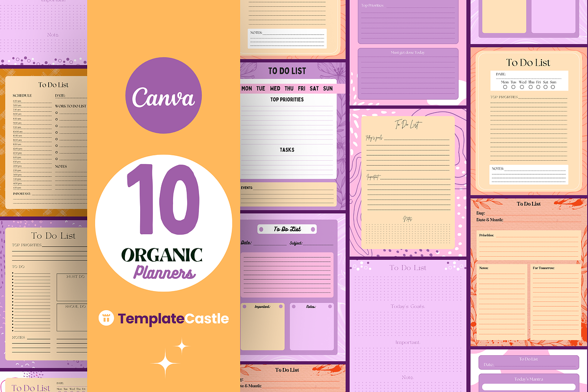 10 Organic Planners Canva Templates, a Templates & Theme by TemplateCastleStore (Photo 1 of 9)