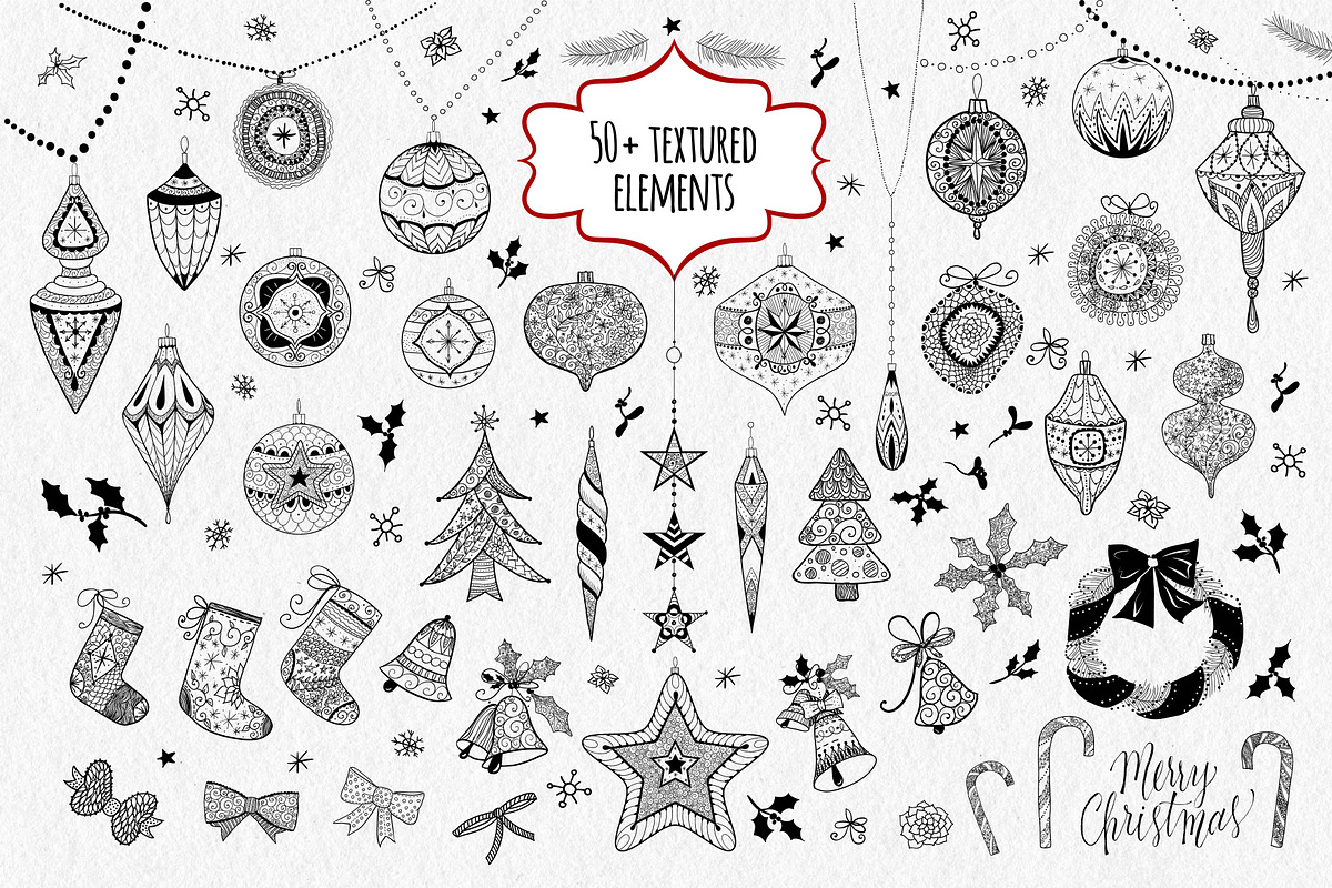Textured Christmas boundle, a Decorative Illustration by AnastasiaFears (Photo 2 of 6)