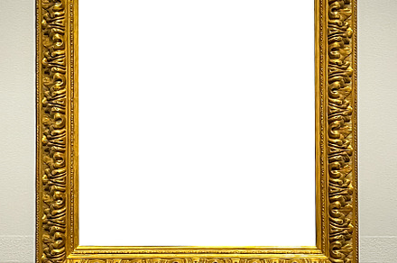 Antique golden art fair gallery frame on the wall at auction hou, an Arts & Entertainment Photo by Anneleven