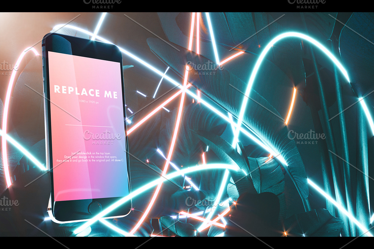 Neon Iphone Mockups Bundle, an iPhone Mockup by As Good As Possible (Photo 5 of 11)