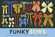 FUNKY BOWS: clipart, an Object Illustration by Elliko shop (Thumbnail 1 of 6)