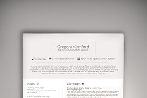 August CV/Resume PSD WORD DOC