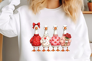 Cute Goose Valentines Day Png, an Illustration by designcity5