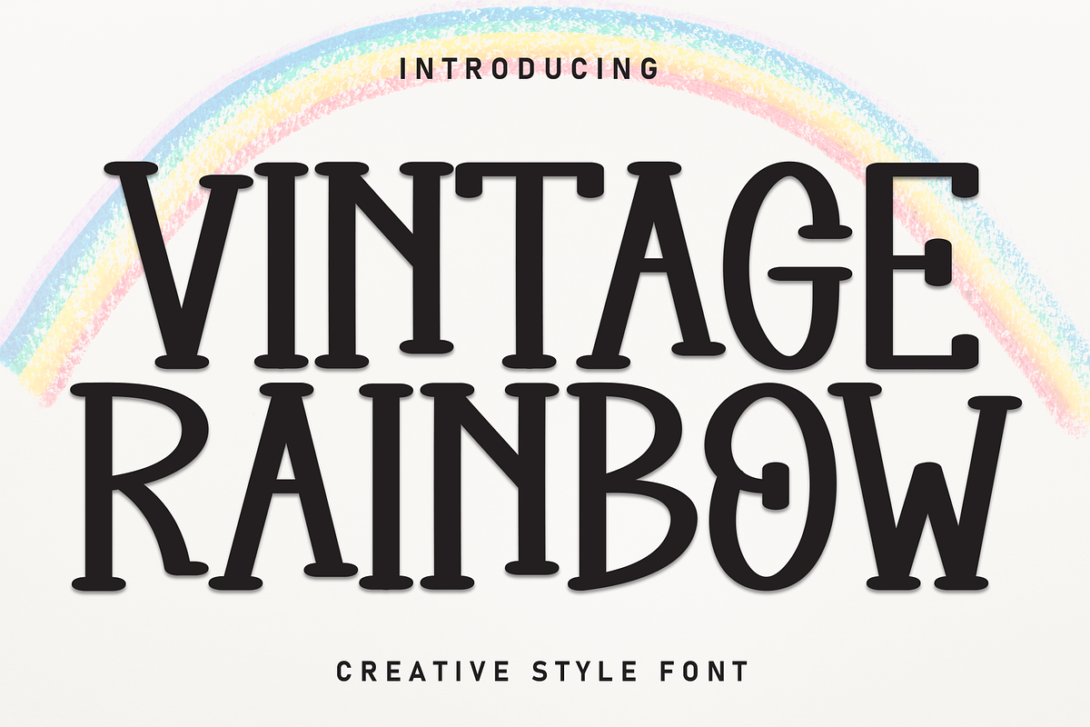 Vintage Rainbow | Script Font, a Script Font by Scratchones (Photo 1 of 8)