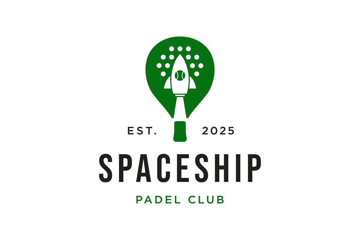 Padel Racquet with Rocket Logo