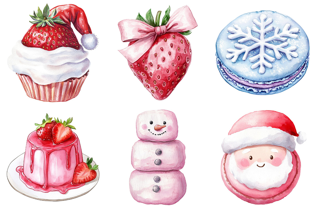 Pink Sweet Cute Christmas Clipart, an Illustration by Daily.Designs (Photo 4 of 5)