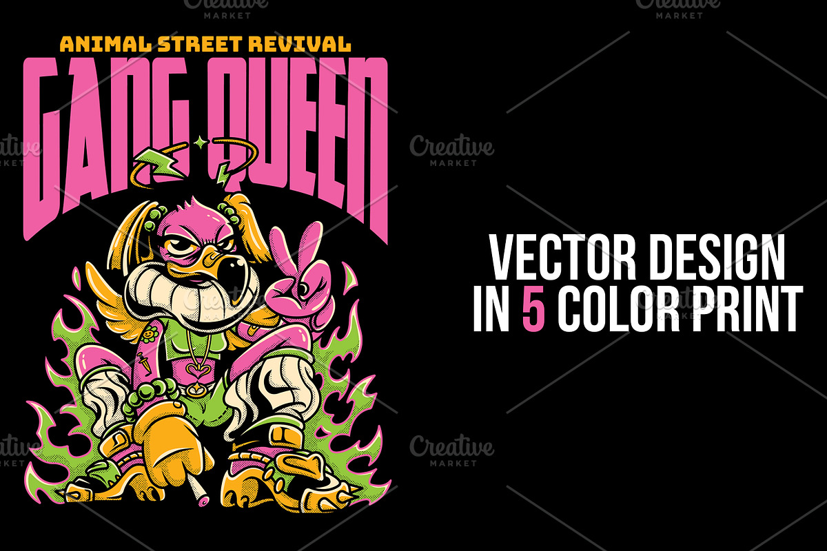 Gang Queen T-Shirt Illustration, an Animal Illustration by badsyxn (Photo 2 of 5)