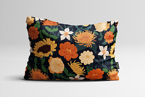 Autumn Flowers Seamless Patterns