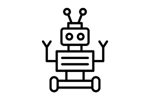 Space Robot Line Icon, an Icon by Pexelpy