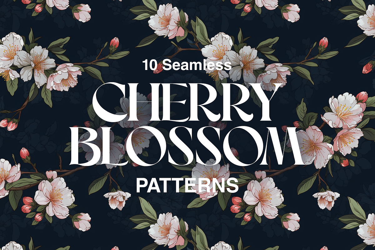 10 Cherry Blossom Patterns, a Pattern Graphic by Motifs (Photo 1 of 12)