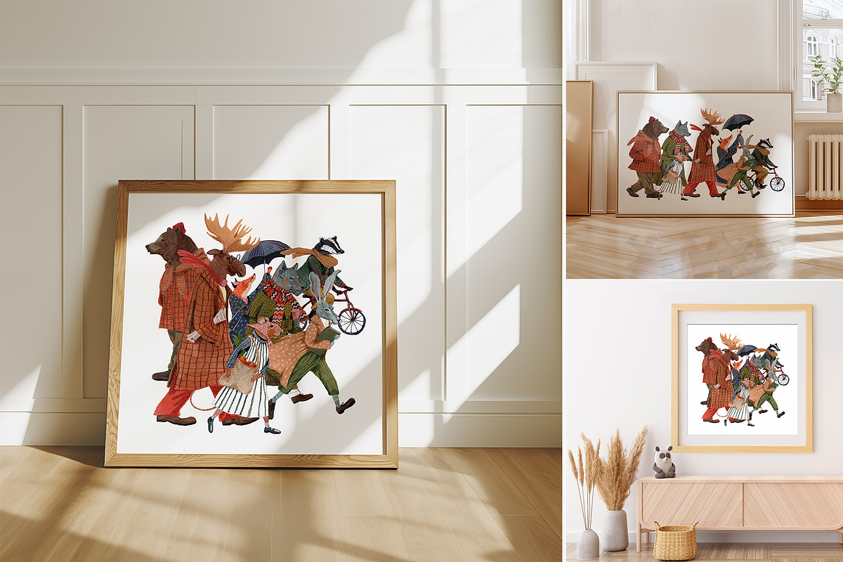 Animal Parade Hand Painted Set, an Animal Illustration by ArtPavo (Photo 6 of 10)