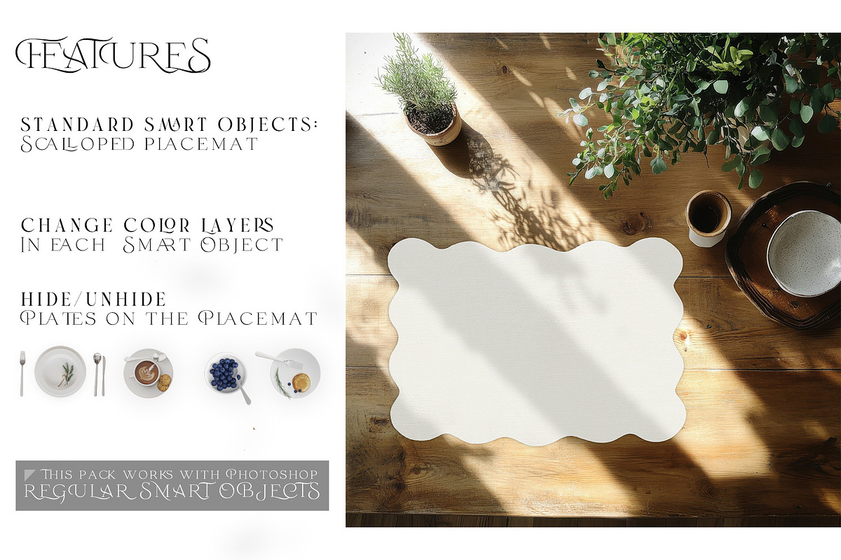 Scalloped Laser Cut Placemat Mockups, a Mockup by mock-ups (Photo 3 of 22)