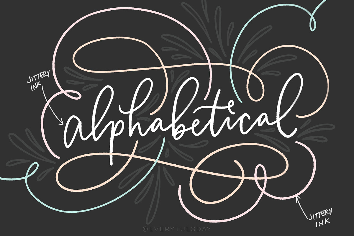 Font Lovers Lettering Brushes, a Brush Add-On by Every Tuesday (Photo 5 of 10)