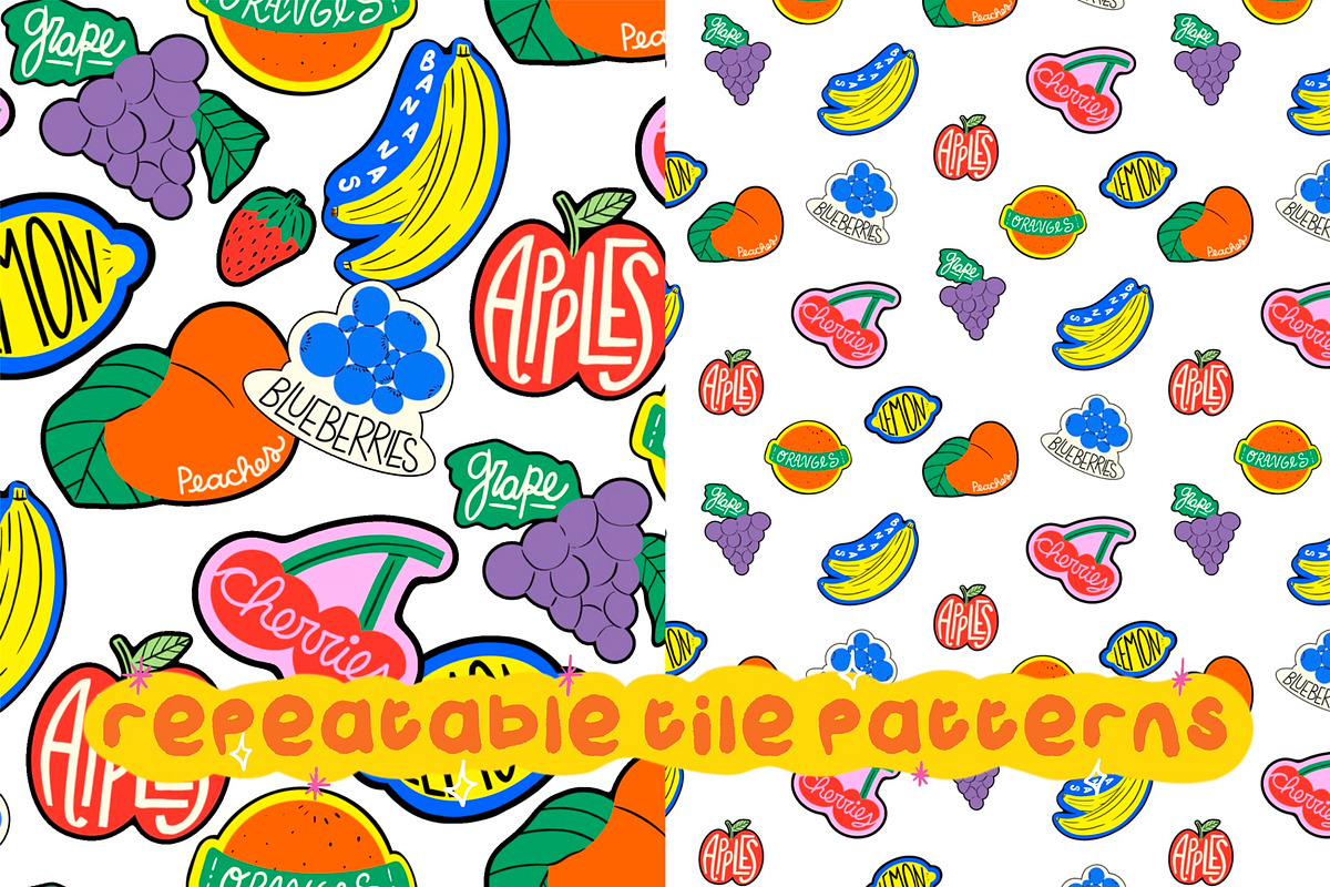Sweet Fruit Sticker Illustrations, a Food Illustration by Liviana Shop (Photo 4 of 4)