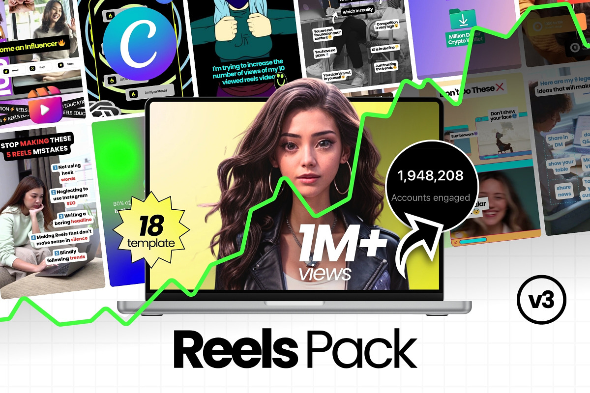 Viral Instagram Reels Templates v3, a Social Media Template by Virall (Photo 1 of 11)