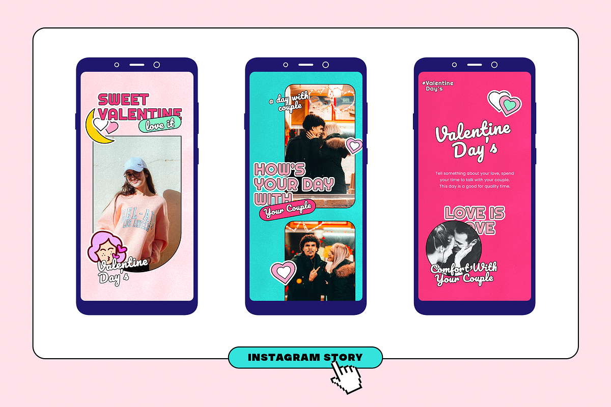 Pop Era 90s - Valentine’s Day, a Social Media Template by Sixtysix Labs (Photo 4 of 10)