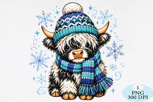 Cute Christmas Cow Png, a Seasonal Illustration by Daily.Designs