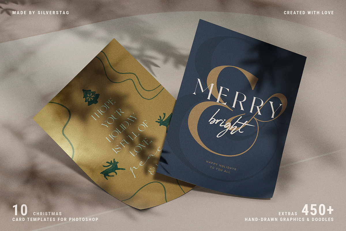 Christmas Card Templates & Extras, a Card Template by SilverStag Type Foundry (Photo 6 of 20)
