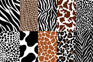 10 Animal Print Seamless Pattern