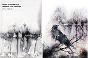 Watercolor Raven Poster Illustration, an Animal Illustration by Lumitar (Thumbnail 2 of 4)