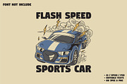 Retro Blue Sports Car Mascot, a Branding & Logo Template by Judsart (Thumbnail 1 of 3)