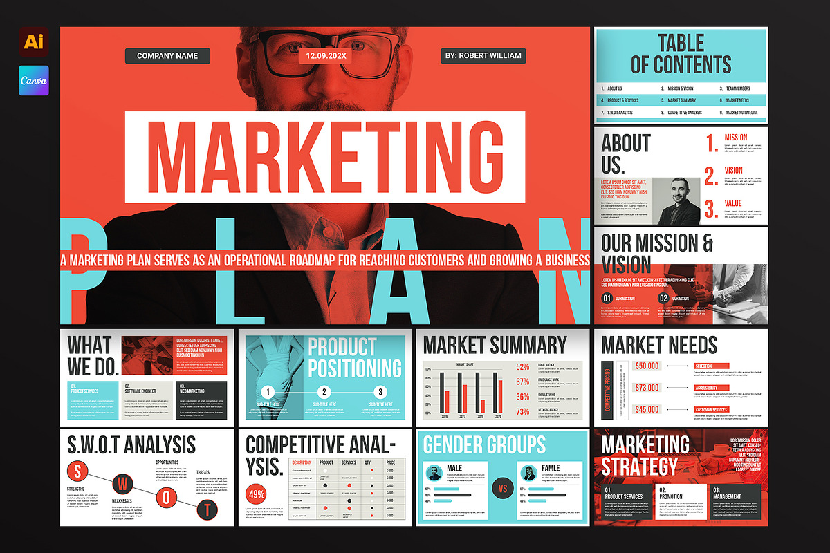 Marketing Plan Presentation Template, a Presentation Template by E-Type (Photo 1 of 5)