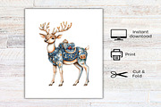 Watercolor Christmas Chinoiserie, an Illustration by Canvas Craft (Thumbnail 7 of 8)