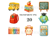 Cute School Clipart Set, a Decorative Illustration by Pati Charm Studio (Thumbnail 3 of 8)