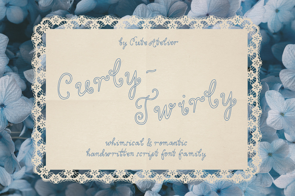 Curly-Twirly Whimsical Font Family, a Handwritten Font by Cute Atelier (Photo 1 of 12)