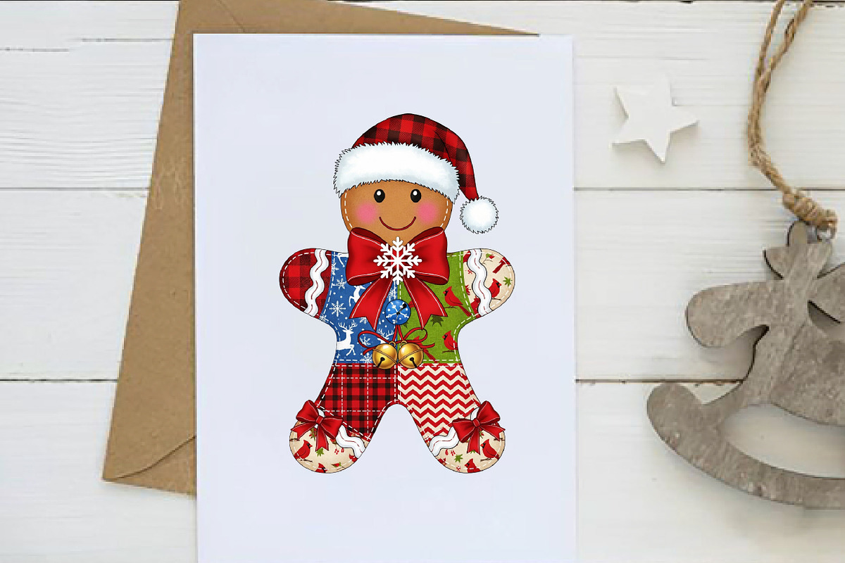 Christmas Gingerbread Man Patchwork, an Illustration by Dream Creation (Photo 2 of 5)