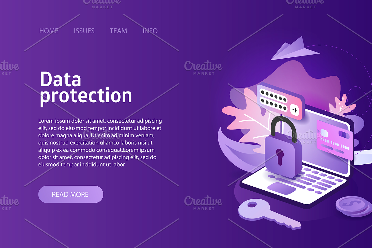 Data protection online security, a Finance Illustration by Alejik