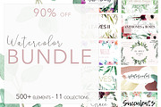 Watercolor Bundle - 11 sets in 1, an Illustration by MariePierLaf (Thumbnail 1 of 15)