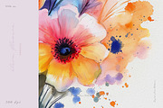 Watercolor  flowers Digital paper, a Texture Graphic by Anna Sokol (Thumbnail 7 of 13)