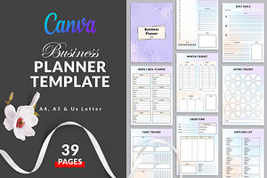 Business planner bundle Pack Canva