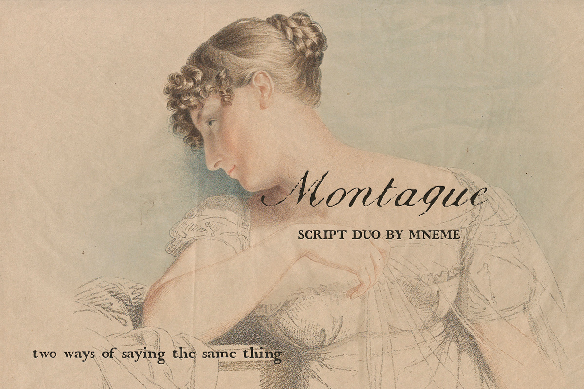 Montague - Script & Rough Duo, a Script Font by Mneme (Photo 10 of 11)