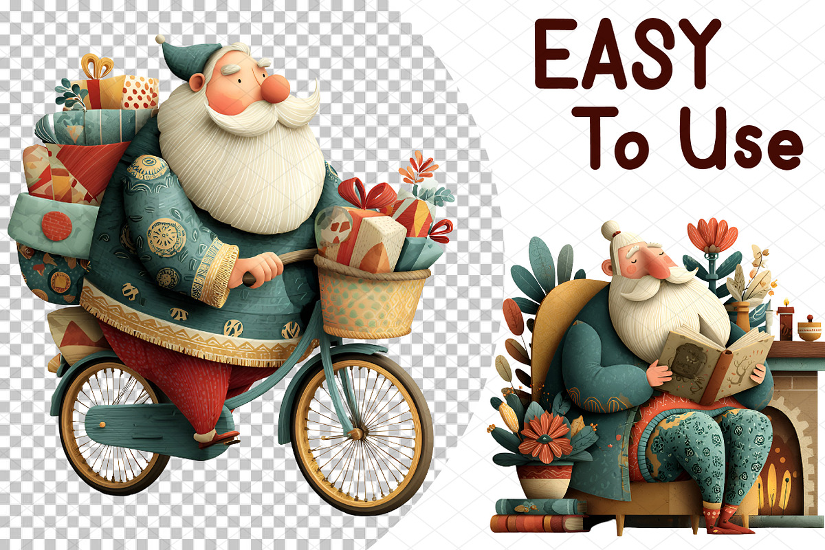 Watercolor Christmas Santa Claus Cli, an Illustration by cherrydesign (Photo 3 of 4)