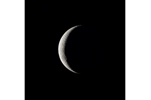 Crescent Moon Against Black Sky with, a Nature Photo by Our Amazing World