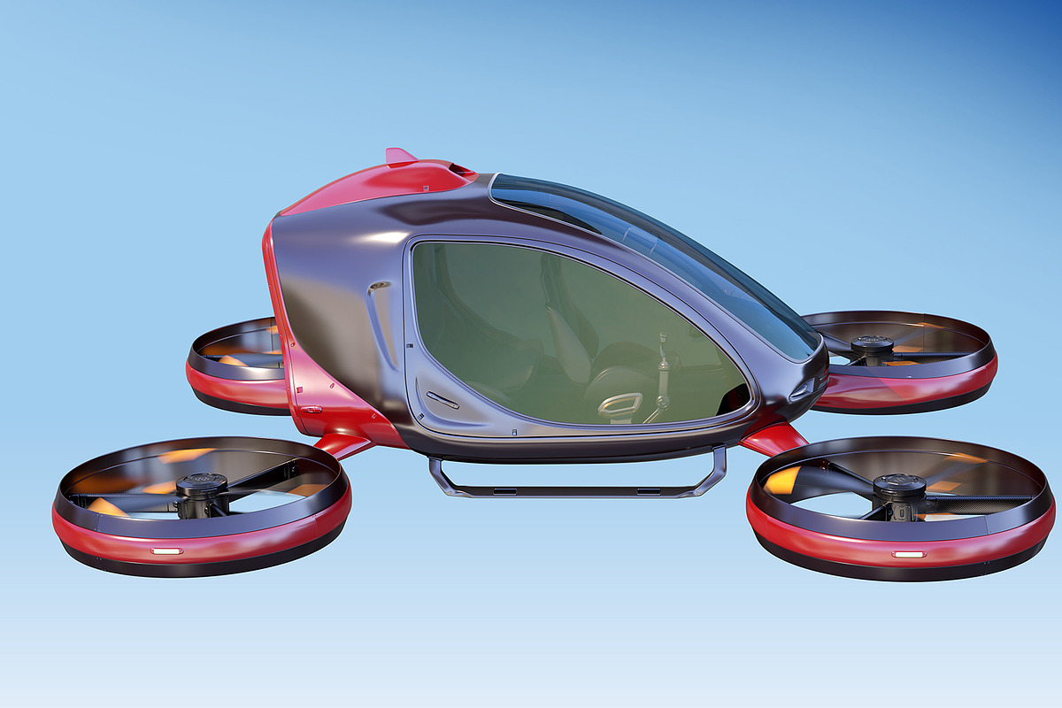 Electric Passenger Drone, a Technology Illustration by iLexx (Photo 5 of 7)
