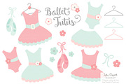 Mint & Coral Ballet Tutus Clipart, an Illustration by Amanda Ilkov (Thumbnail 1 of 2)