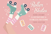 Roller Skates Illustrations, a Pattern Graphic by Blue Lela Design (Thumbnail 1 of 6)