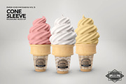 Soft Serve Cone Sleeve Mockup, a Packaging Mockup by INCDesign (Thumbnail 3 of 8)