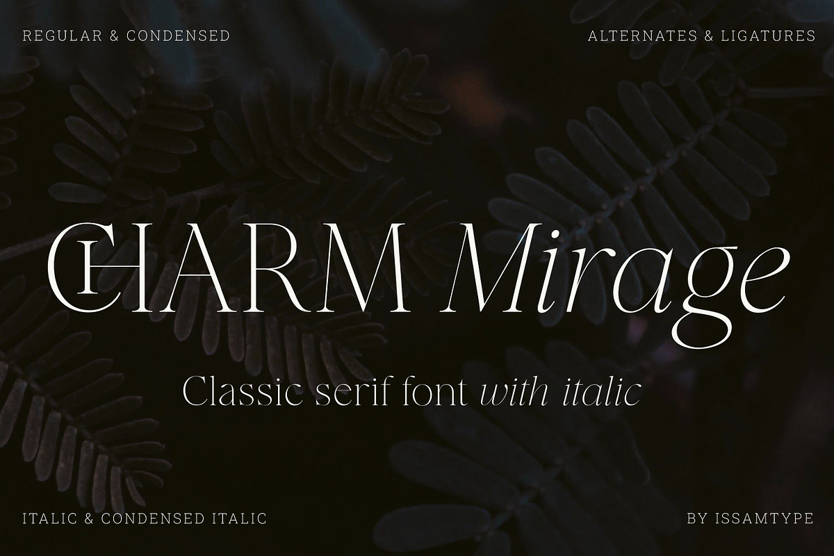 CHARM Mirage – Classic Serif Font, a Serif Font by Issam Type (Photo 1 of 14)