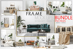 FRAME MOCKUPS BUNDLE, 10 SMART PSD