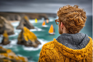 A woman goes beach hiking on the, a Person Photo by ZinetroN