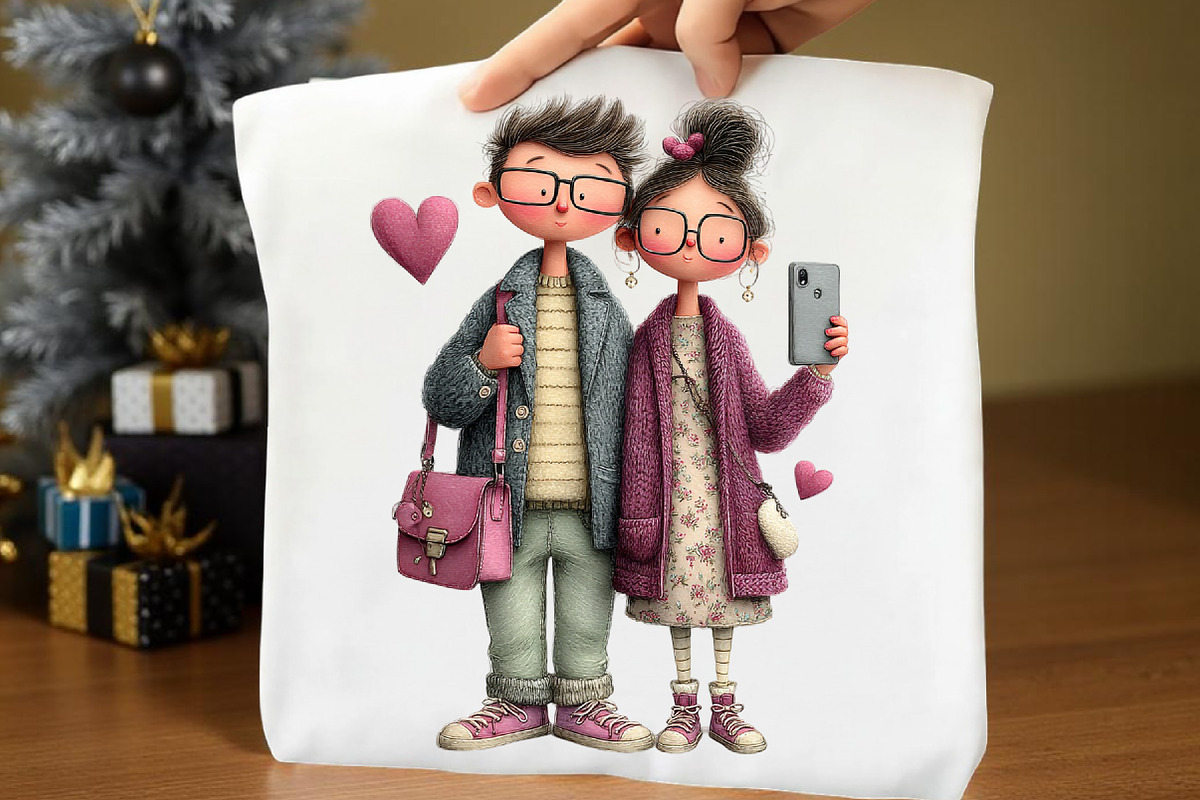 Quirky Valentine Day Couple Clipart, a Seasonal Illustration by Rose Art (Photo 5 of 7)