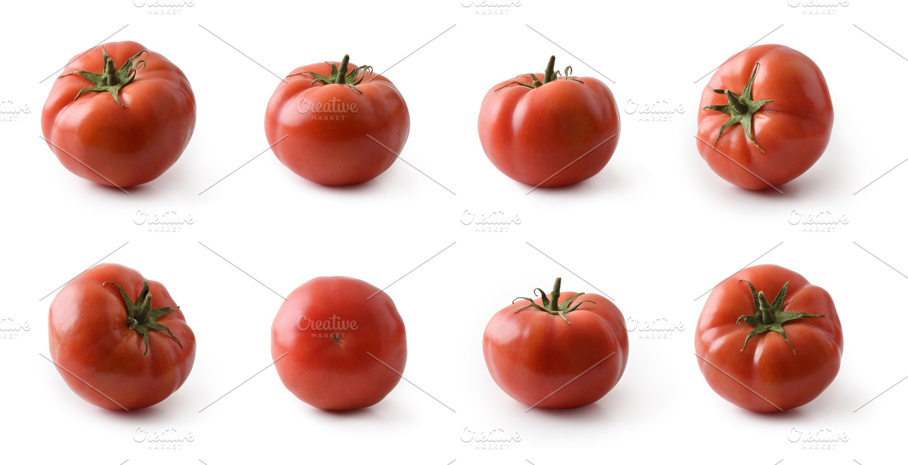Collection of Fresh Tomatoes Isolated on White, a Food & Drink Photo by Davizro's Market