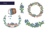 Blueberry watercolor collection, an Object Illustration by Pattern + watercolor (Thumbnail 7 of 10)