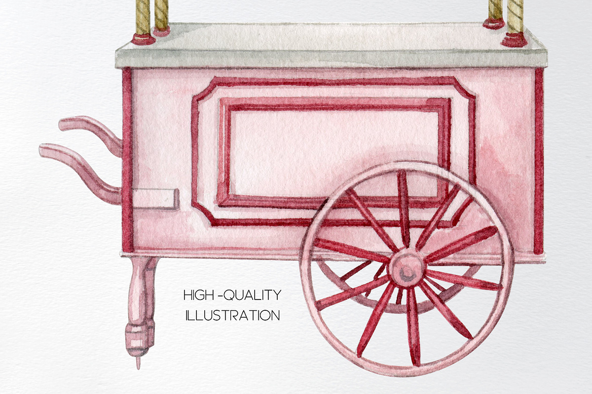 Watercolor food farm market cart, an Object Illustration by yana.fefelova (Photo 3 of 4)
