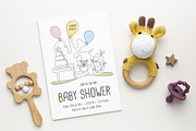 Baby Shower vector invitation card, an Invitation Template by DesignWP (Thumbnail 2 of 3)